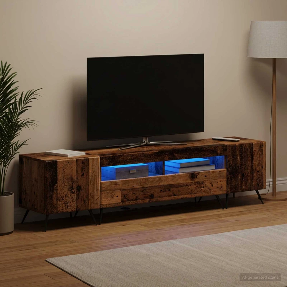 TV staliukas 3 dalių LED televizoriaus spintelė BREDA 3 vnt.