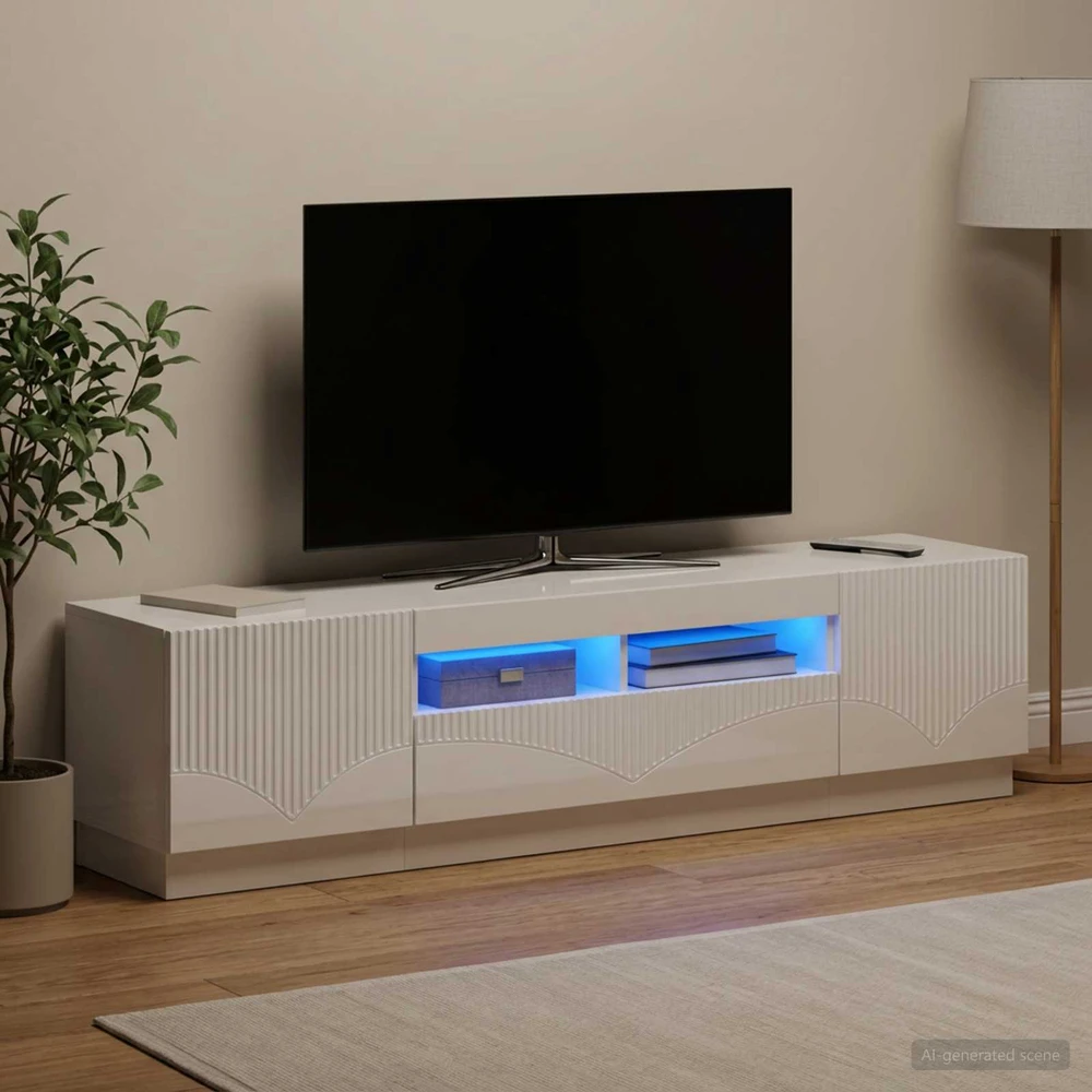 TV staliukas 3 dalių LED televizoriaus spintelė HOORN 3 vnt.