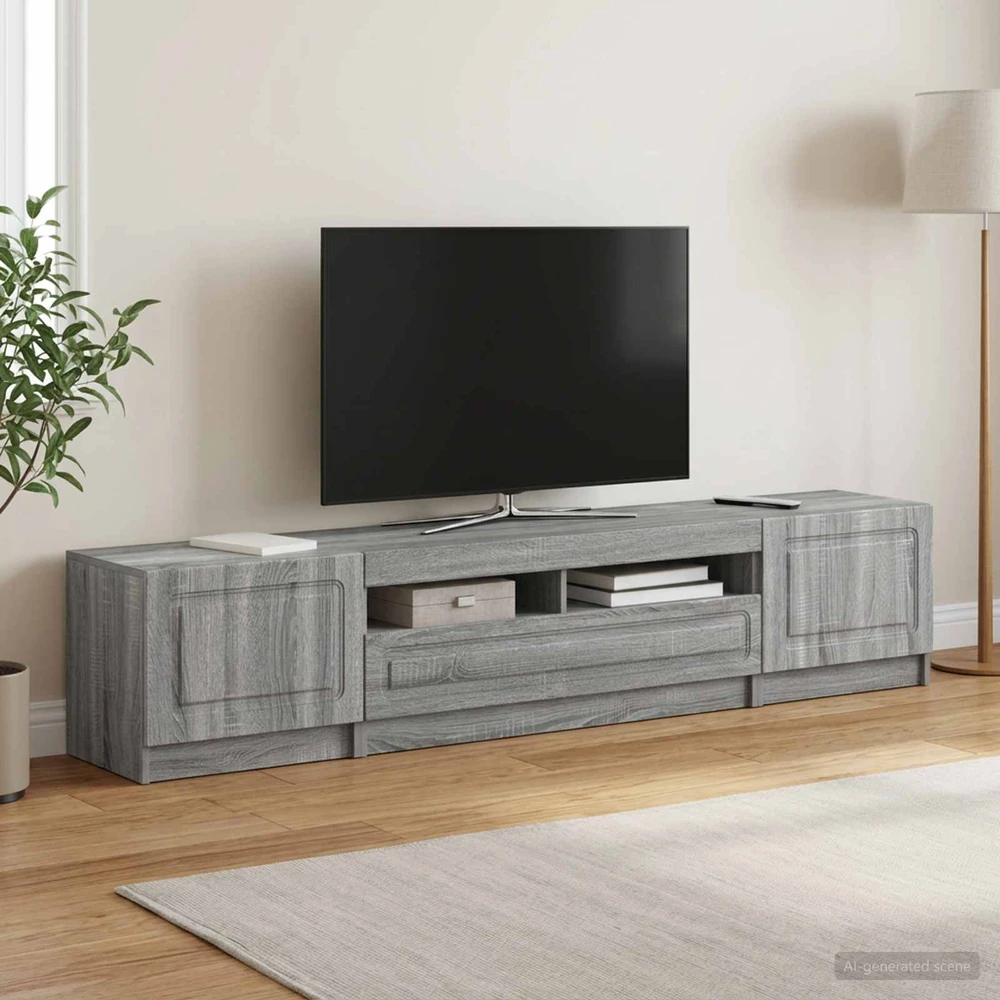 TV staliukas 5 dalių LED televizoriaus stovas UTRECHT 3 vnt. Pilka Sonoma