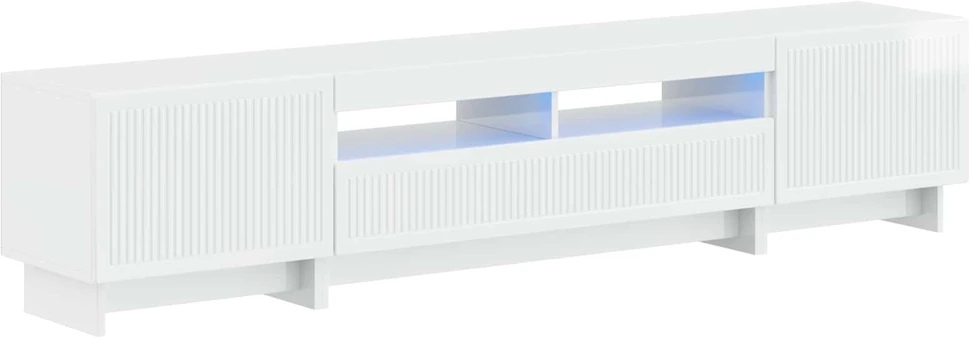 TV staliukas 5 dalių LED televizoriaus stovas Itin blizgi balta
