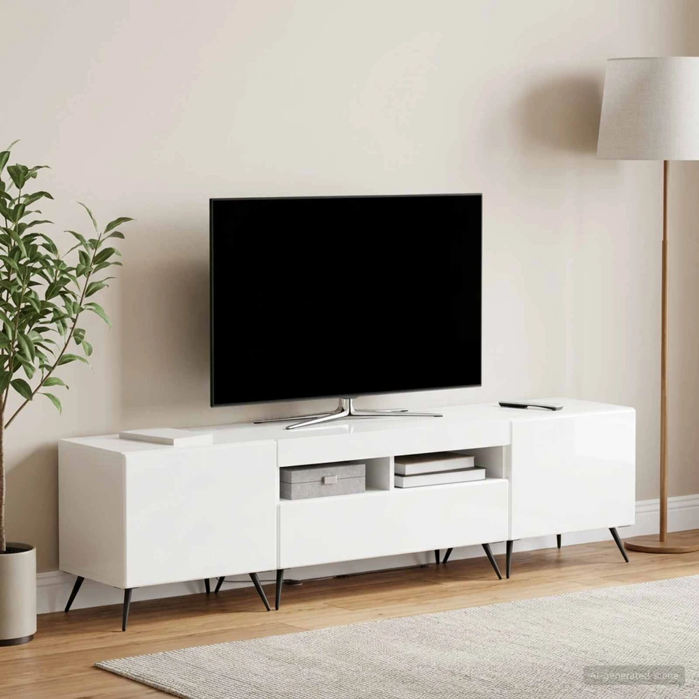TV staliukas 3 dalių LED televizoriaus spintelė BREDA 3 vnt.
