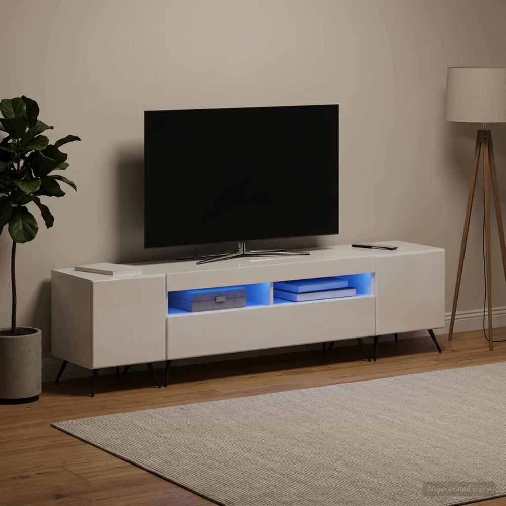 TV staliukas 3 dalių LED televizoriaus spintelė BREDA 3 vnt.