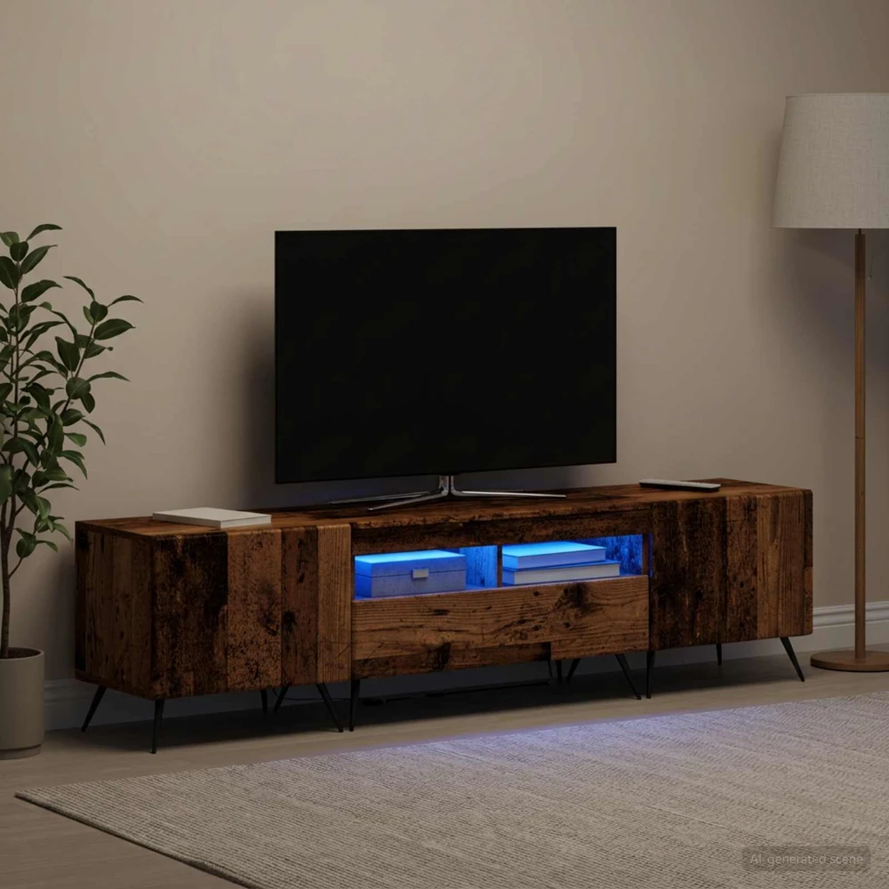 TV staliukas 3 dalių LED televizoriaus spintelė BREDA 3 vnt.