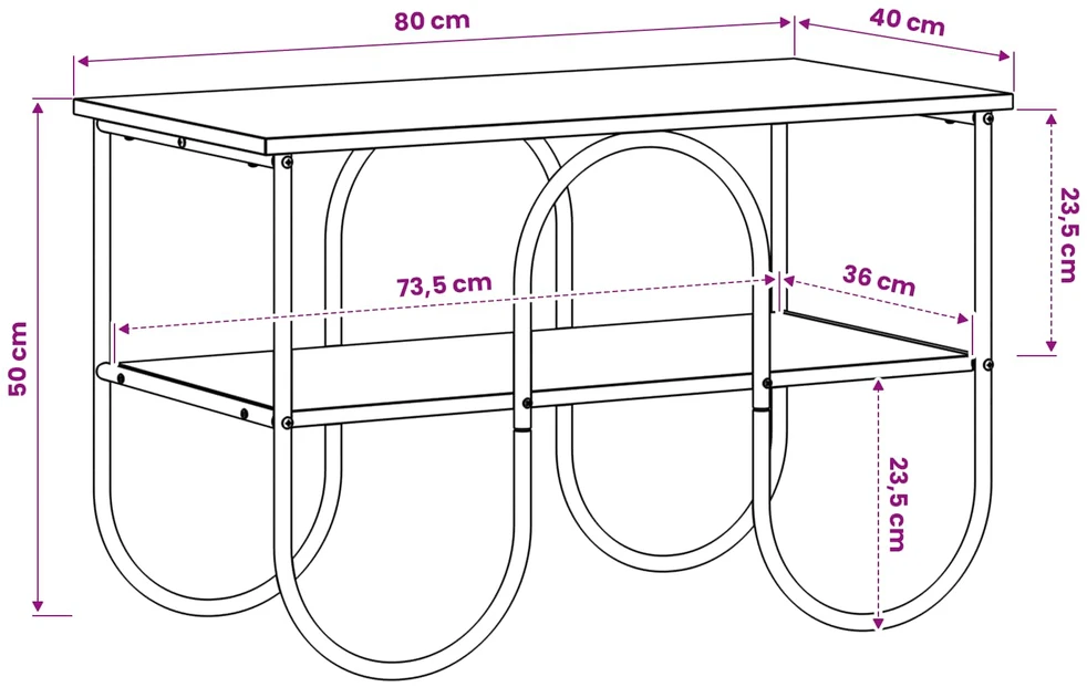 TV staliukas 80 x 40 x 50 cm Ąžuolo mediena Apdirbta mediena