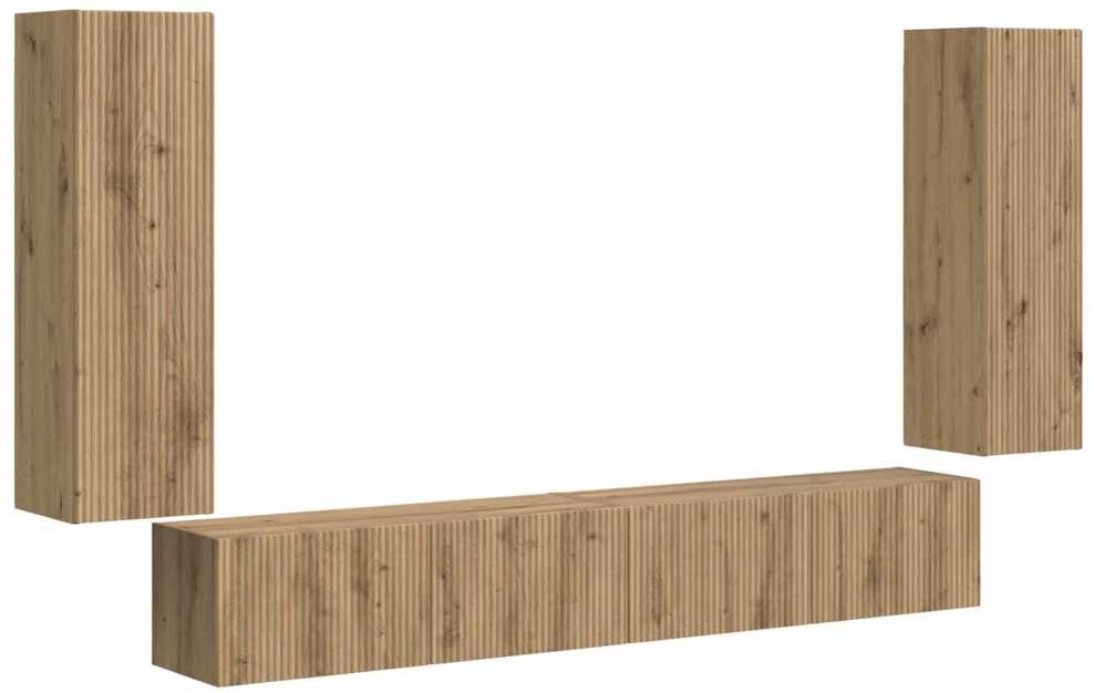 TV staliukas TV sieninio kabineto komplektas 4 pcs Amatininkų ąžuolas