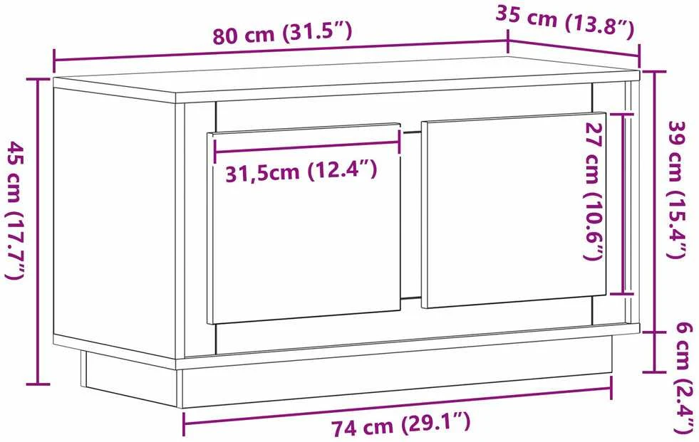 TV staliukas Televizoriaus spintelė 80 x 35 x 45 cm artisano ąžuolo