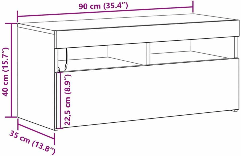 TV staliukas Televizoriaus spintelė 90 x 35 x 40 cm Juodas ąžuolas