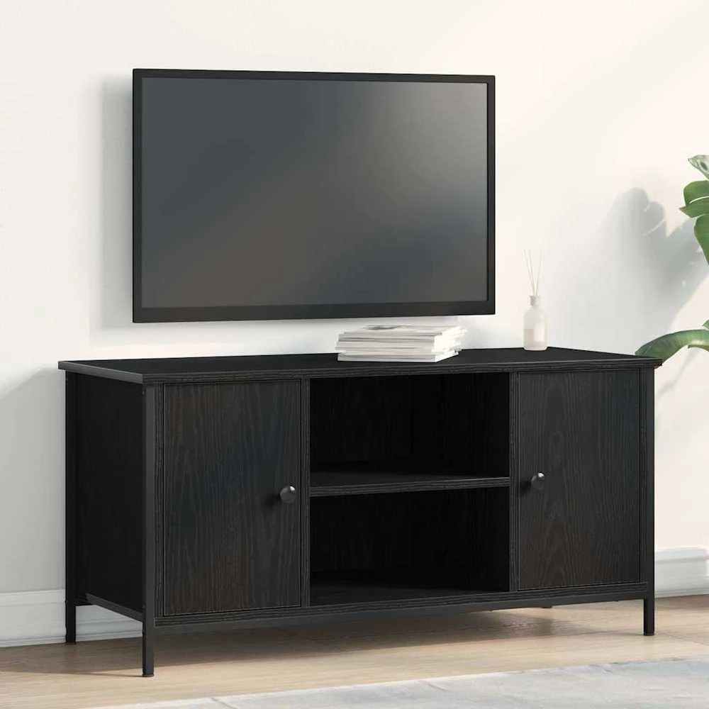 TV staliukas Televizoriaus spintelė 100 x 40 x 50 cm juoda ąžuolo