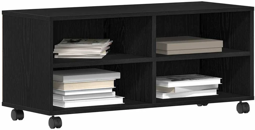 TV staliukas Televizoriaus spintelė 90 x 35 x 40.5 cm Juoda Apdirbta mediena