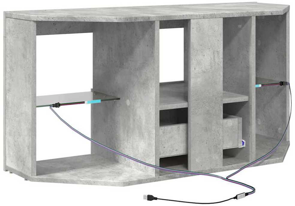 TV staliukas Kampinė LED televizoriaus spinta 100 x 40 x 50 cm Betono pilka