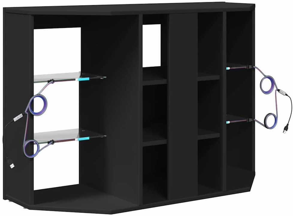 TV staliukas Kampinė LED televizoriaus spinta 100x40x68cm Juoda