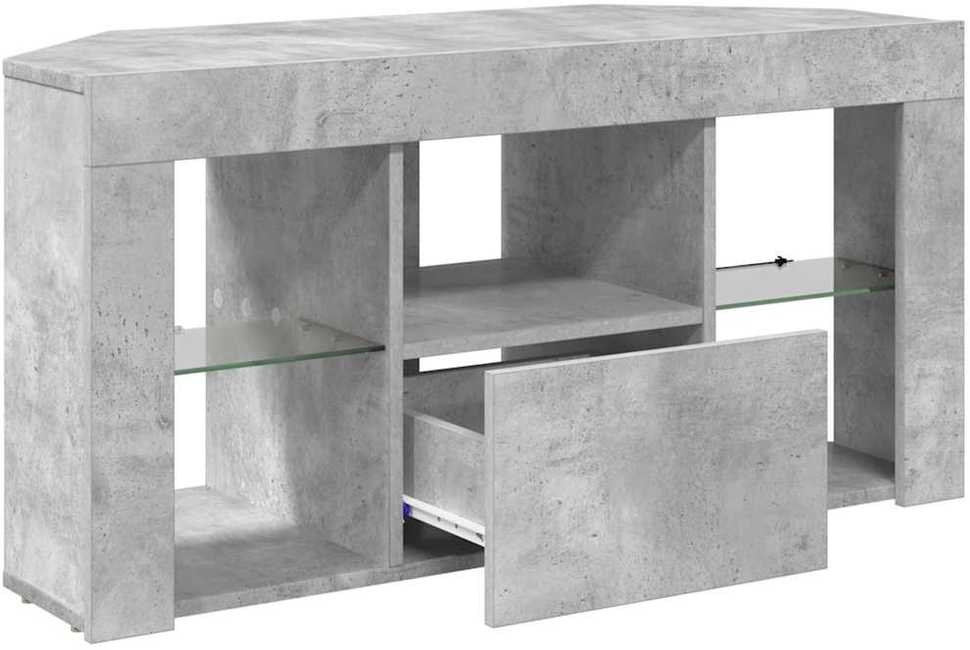 TV staliukas Kampinė LED televizoriaus spinta 100 x 40 x 50 cm Betono pilka