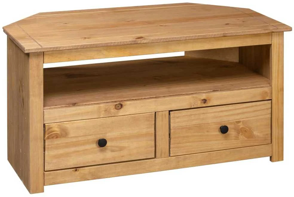 TV staliukas Kampinė TV spintelė Panama, 93x49x49cm, pušies masyvas
