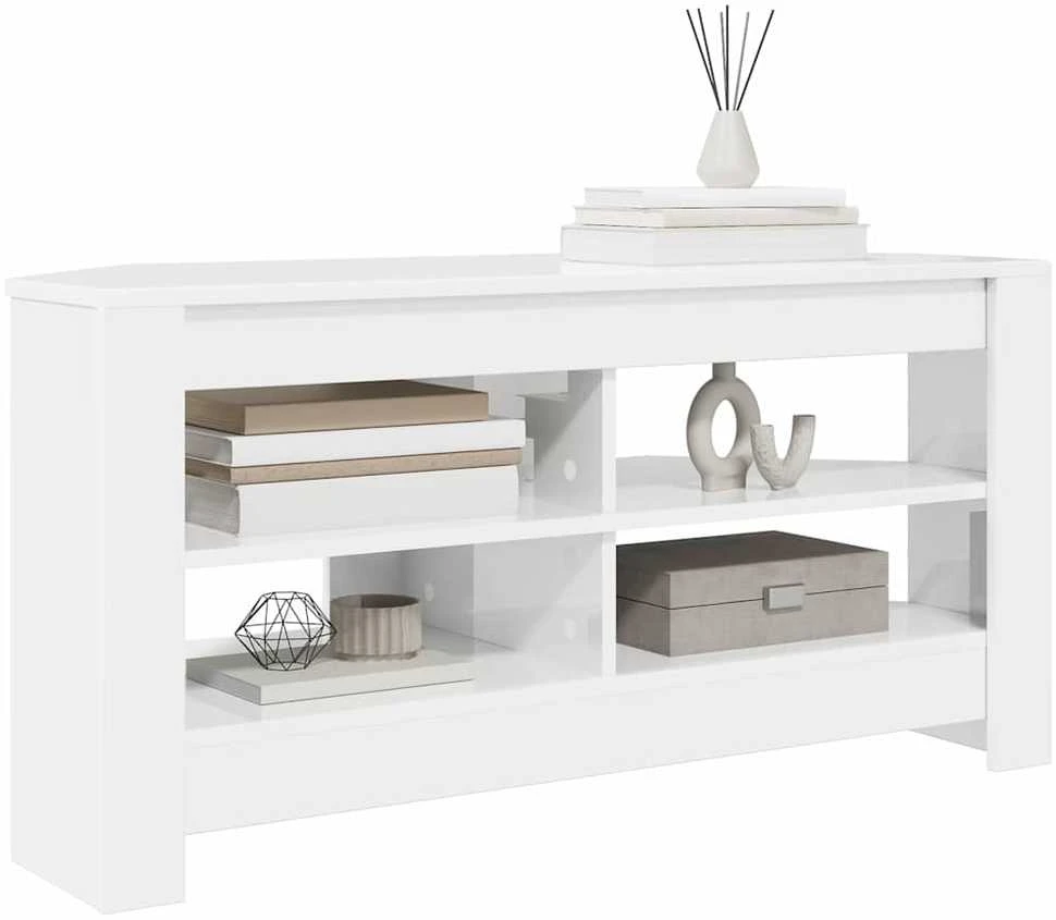 TV staliukas KampinėTVspintelė 102 x 40,5 x 45 cm Aukšto blizgesio balta