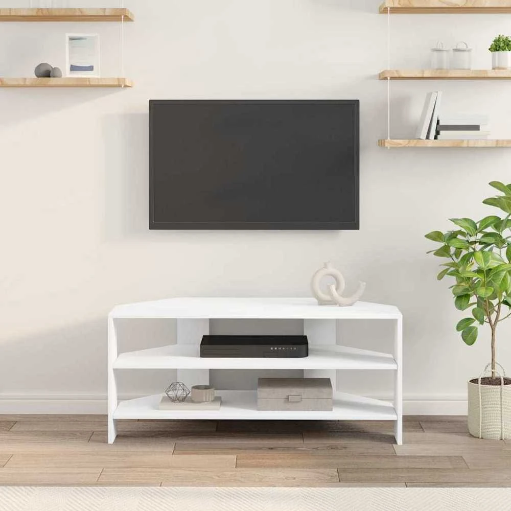 TV staliukas KampinėTVspintelė 102x40,5x45cm Balta Apdirbta mediena
