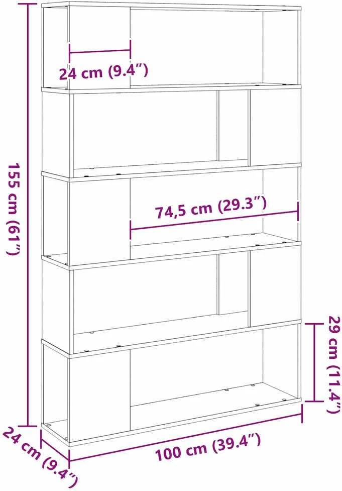 TV staliukas TV spintelių komplektas 100 x 24 x 155 cm Juodas ąžuolas