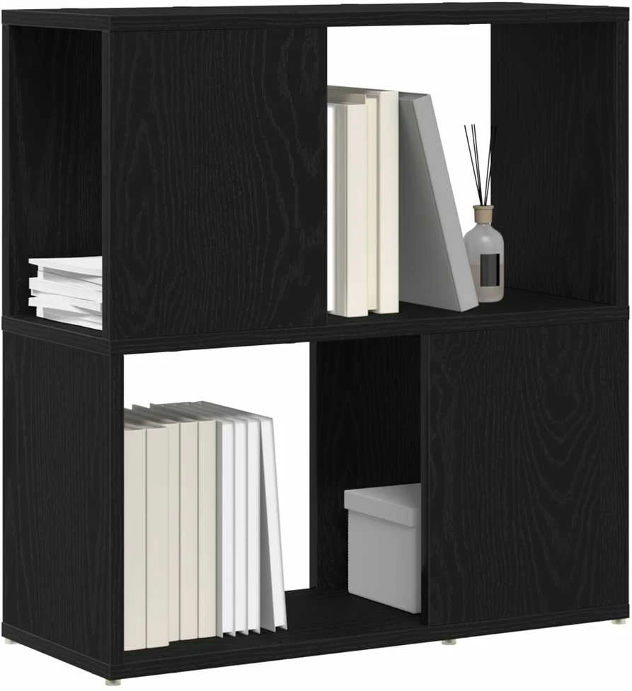 TV staliukas TV spintelių komplektas 60 x 24 x 63 cm Juoda Apdirbta mediena