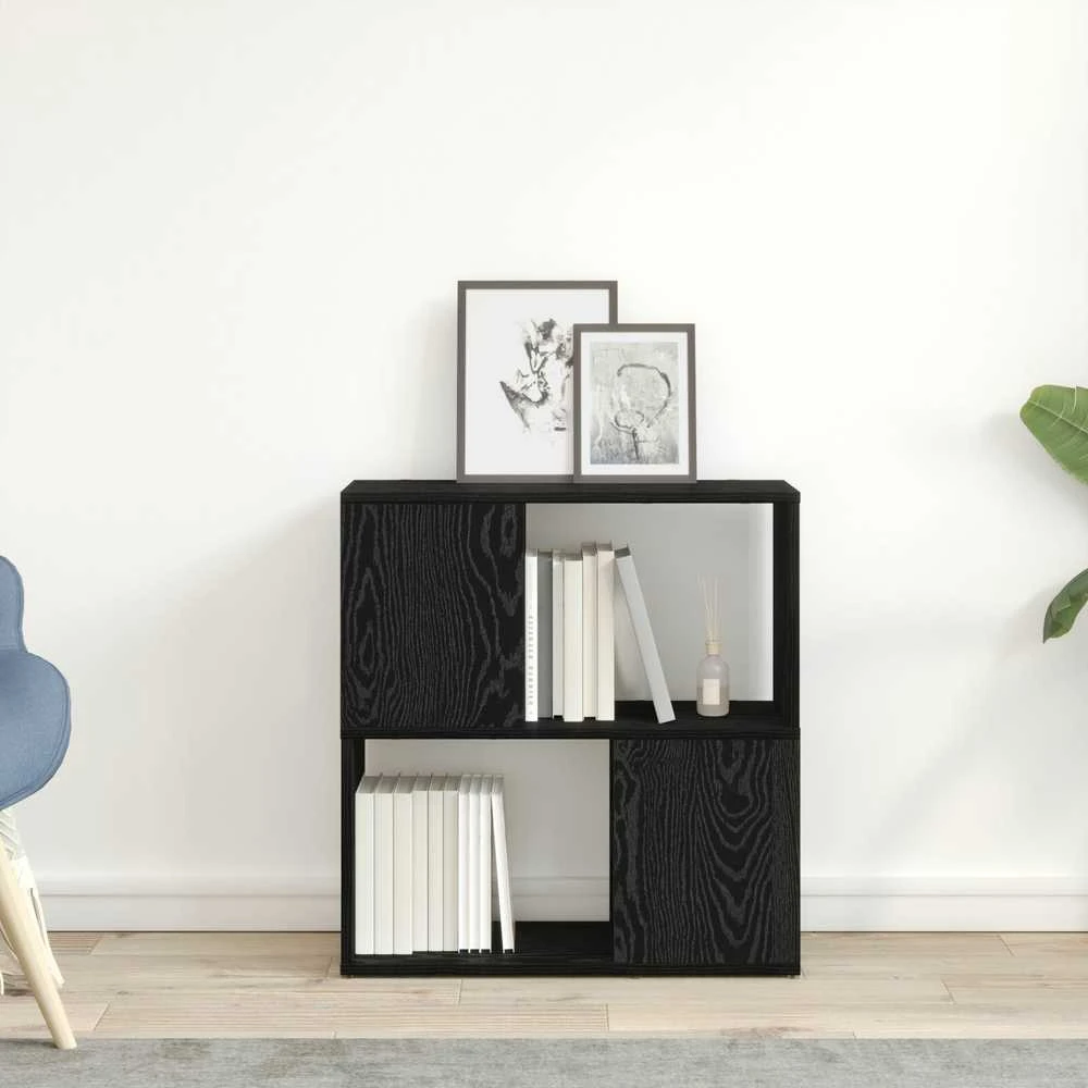 TV staliukas TV spintelių komplektas 60 x 24 x 63 cm Juoda Apdirbta mediena