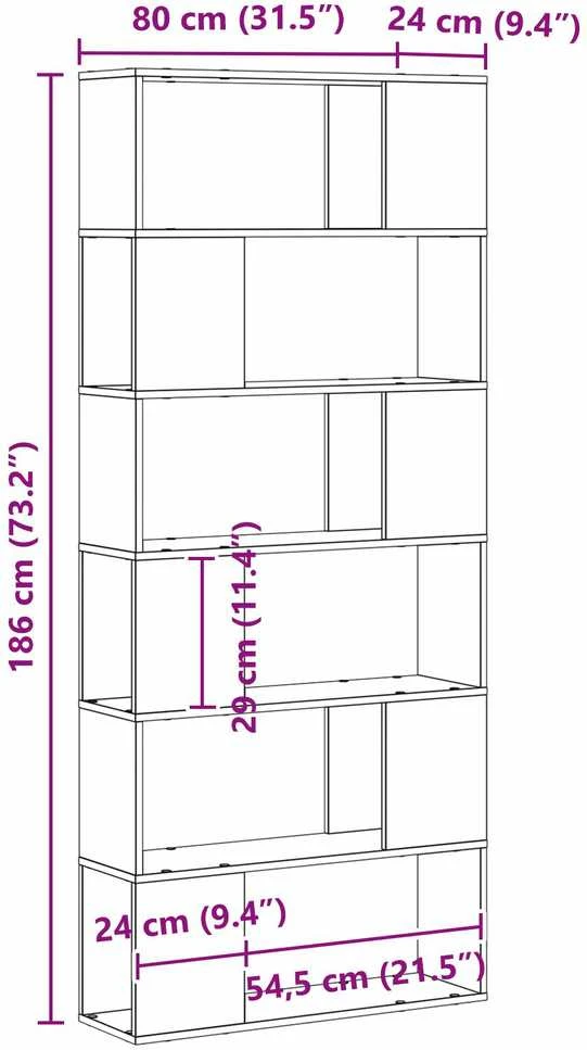 TV staliukas TV spintelių komplektas 80 x 24 x 186 cm Juoda Apdirbta mediena
