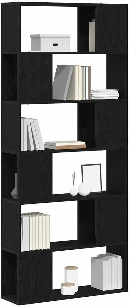 TV staliukas TV spintelių komplektas 80 x 24 x 186 cm Juoda Apdirbta mediena