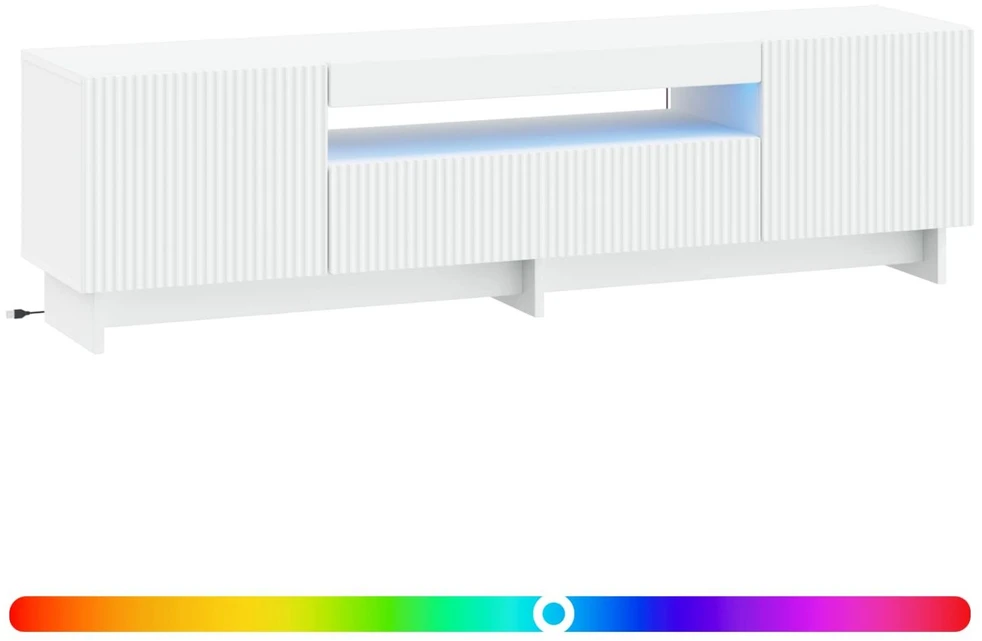 TV staliukas LED televizoriaus spintelė Balta Apdirbta mediena
