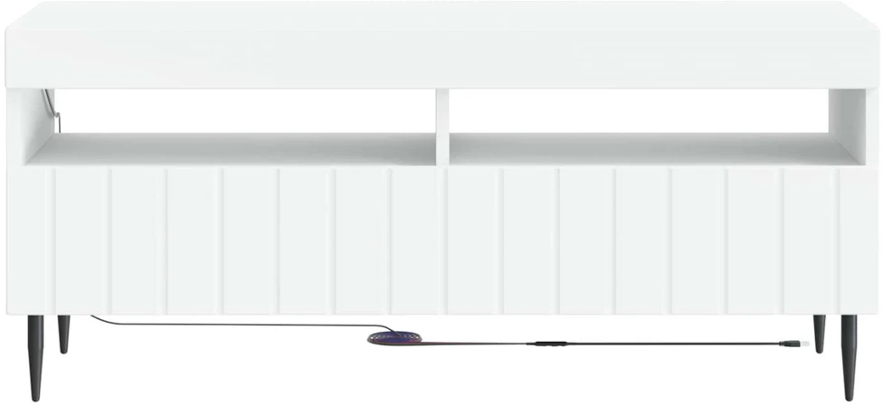 TV staliukas LED televizoriaus spintelė Balta Apdirbta mediena