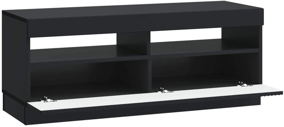 TV staliukas LED televizoriaus spintelė Juoda Apdirbta mediena