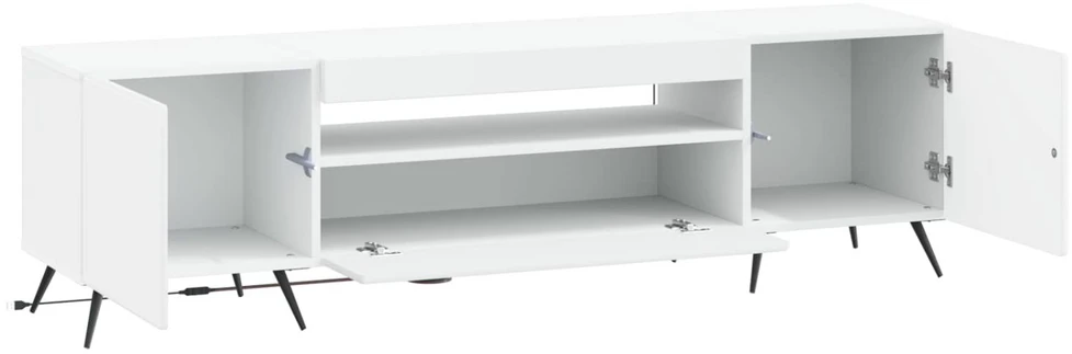 TV staliukas LED televizoriaus spintelė Balta Apdirbta mediena