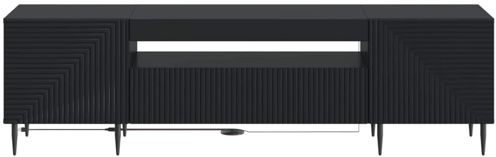 TV staliukas LED televizoriaus spintelė Juoda Apdirbta mediena