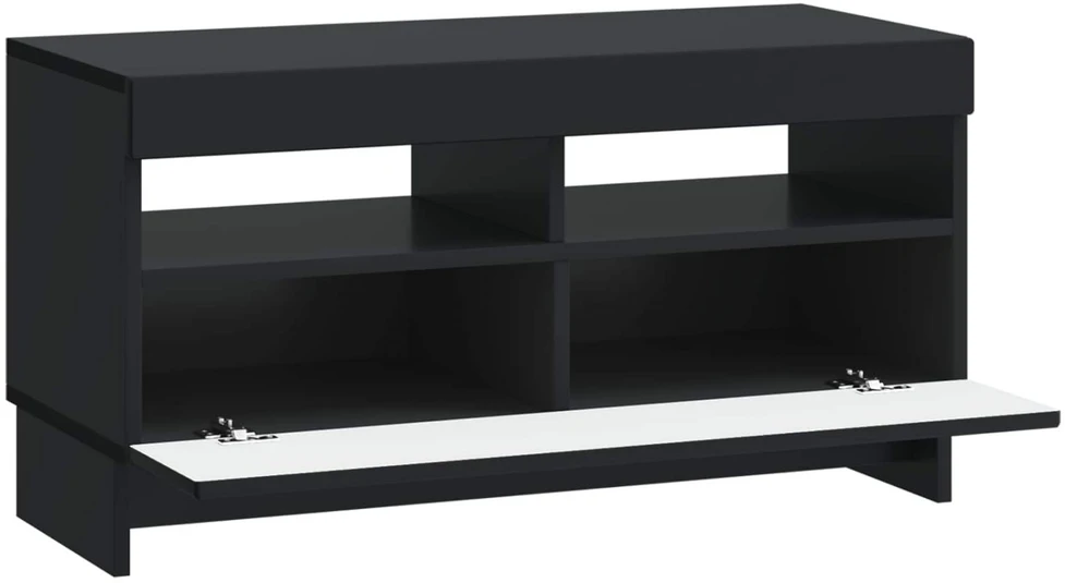 TV staliukas LED televizoriaus spintelė Juoda Apdirbta mediena