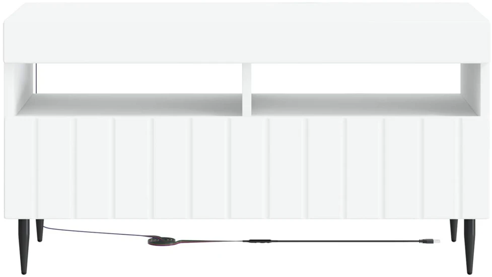 TV staliukas LED televizoriaus spintelė Balta Apdirbta mediena