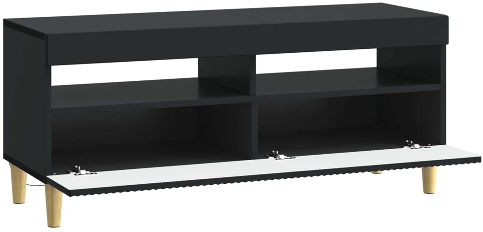 TV staliukas LED televizoriaus spintelė Juoda Apdirbta mediena