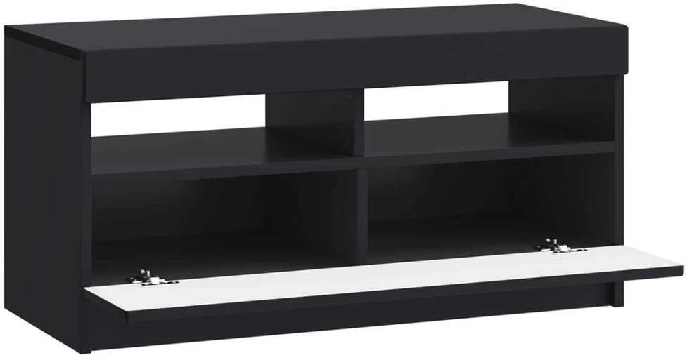 TV staliukas LED televizoriaus spintelė Juoda Apdirbta mediena