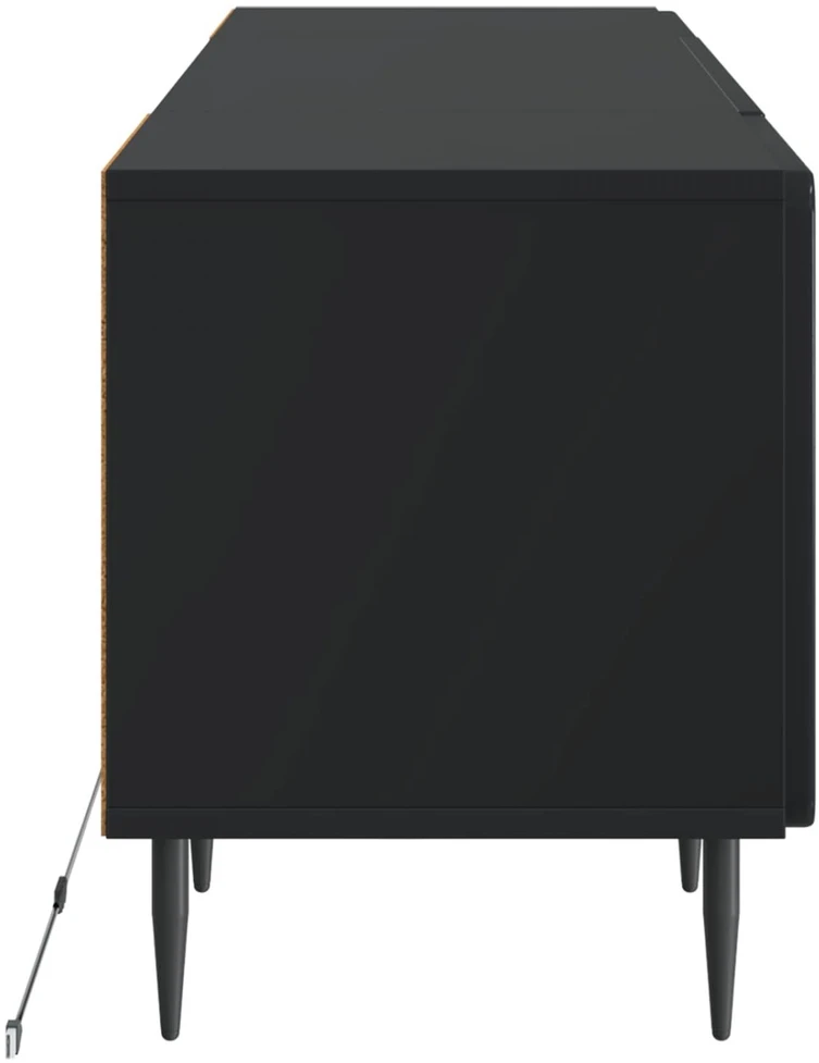 TV staliukas LED televizoriaus spintelė Juoda Apdirbta mediena
