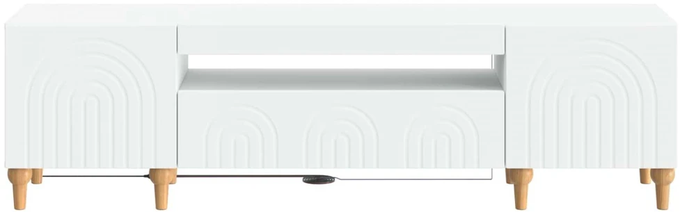 TV staliukas LED televizoriaus spintelė Balta Apdirbta mediena