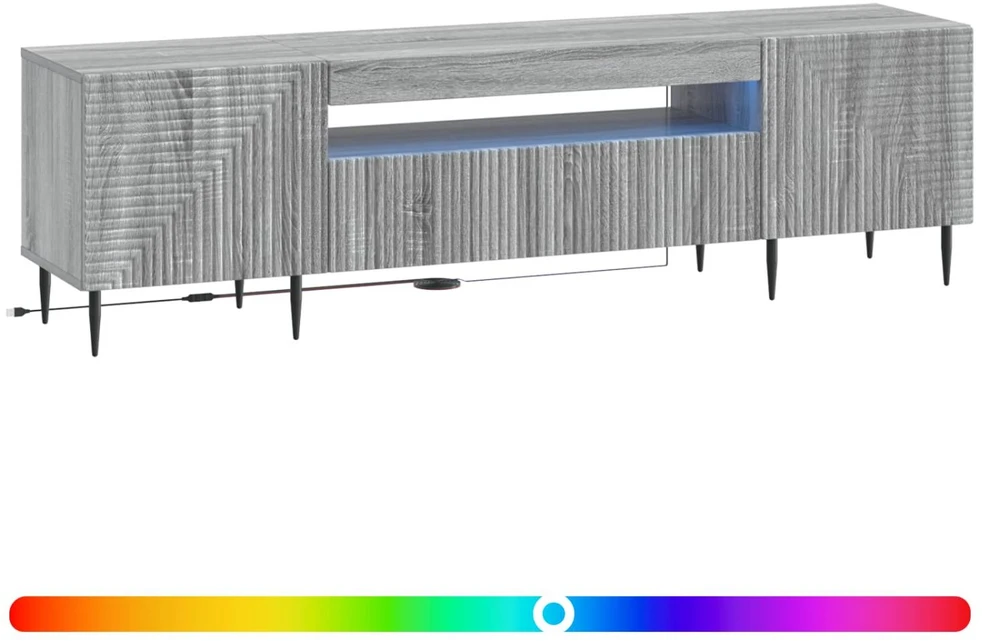 LED televizoriaus spintelė Pilka Sonoma Apdirbta mediena
