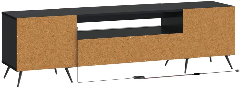 TV staliukas LED televizoriaus spintelė Juoda Apdirbta mediena