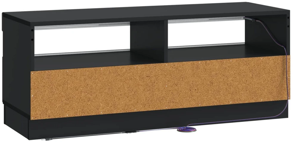 TV staliukas LED televizoriaus spintelė Juoda Apdirbta mediena
