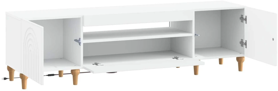TV staliukas LED televizoriaus spintelė Balta Apdirbta mediena
