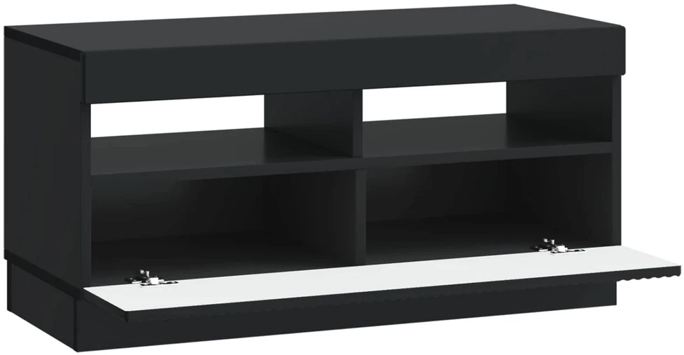 TV staliukas LED televizoriaus spintelė Juoda Apdirbta mediena
