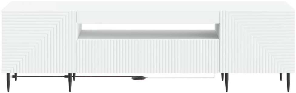 TV staliukas LED televizoriaus spintelė Balta Apdirbta mediena