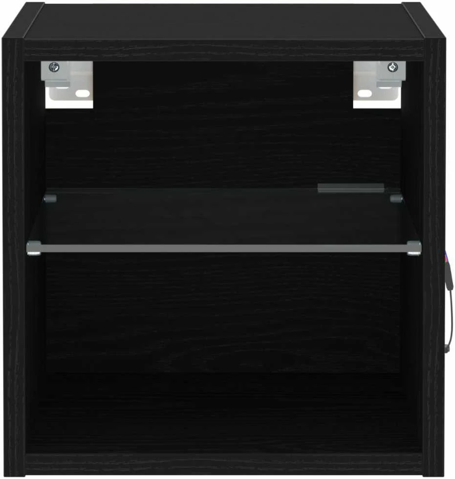 TV staliukas LED sieninis šoninis stalelis Juoda 30 x 28,5 x 30 cm