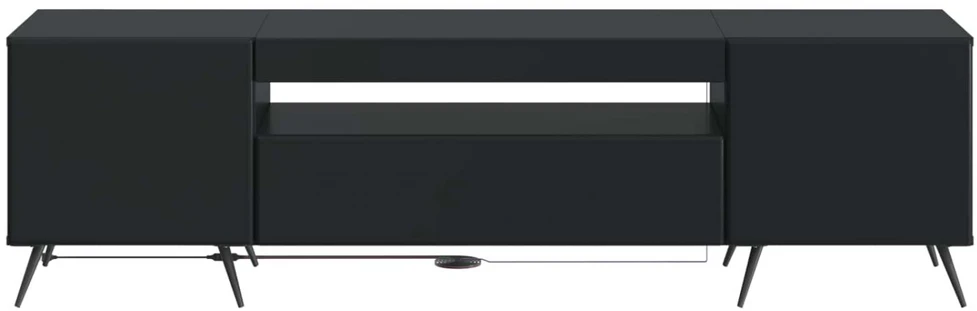 TV staliukas LED televizoriaus spintelė Juoda Apdirbta mediena
