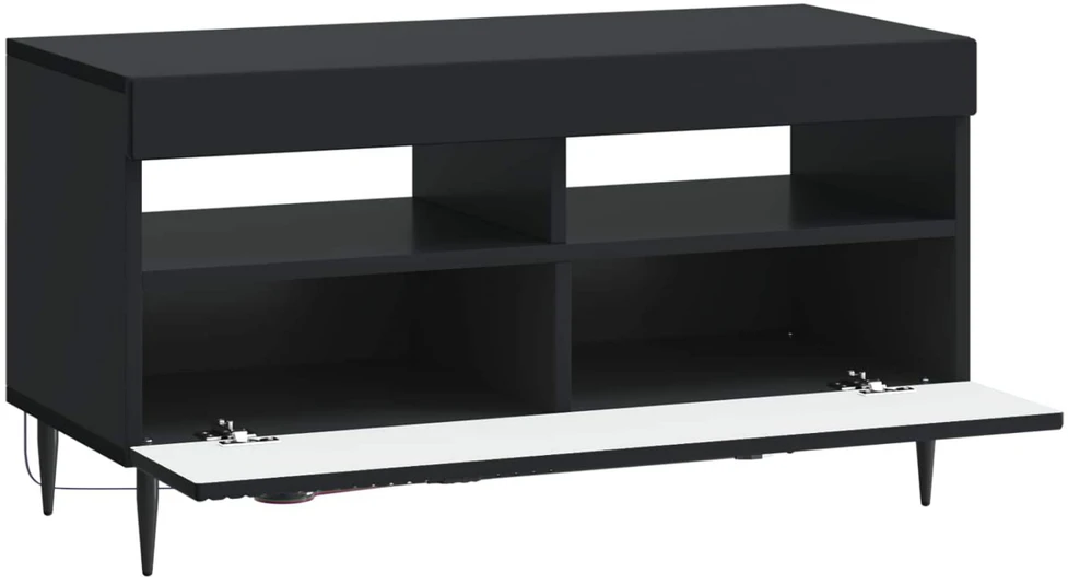 TV staliukas LED televizoriaus spintelė Juoda Apdirbta mediena