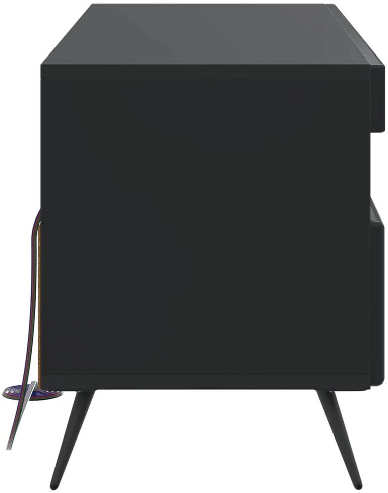 TV staliukas LED televizoriaus spintelė Juoda Apdirbta mediena