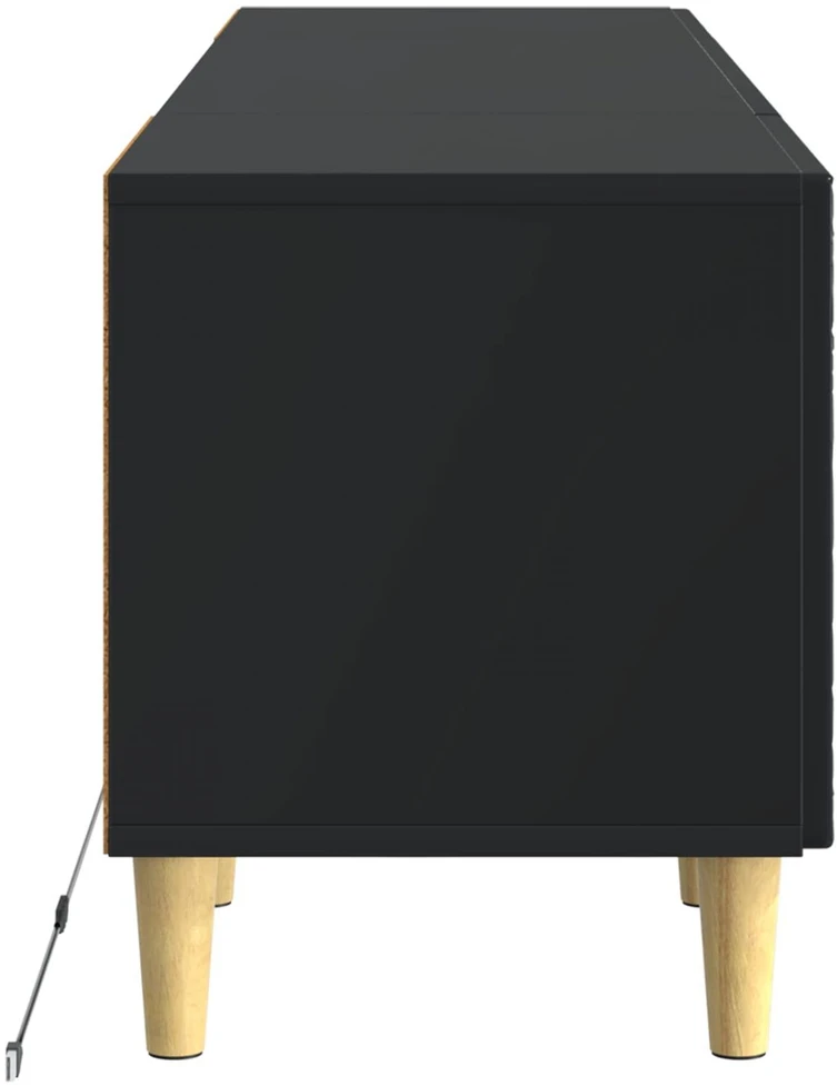 TV staliukas LED televizoriaus spintelė Juoda Apdirbta mediena