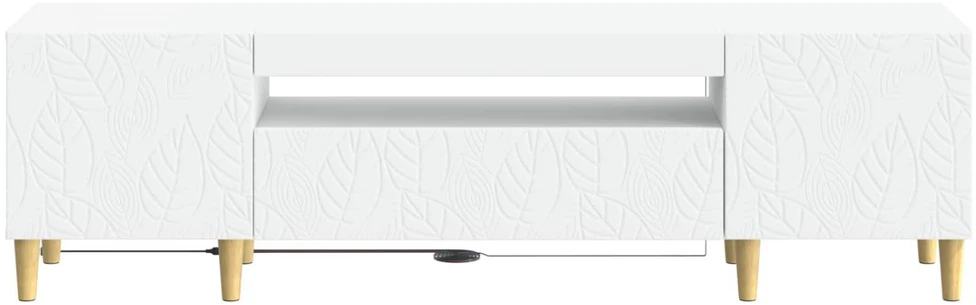 TV staliukas LED televizoriaus spintelė Balta Apdirbta mediena