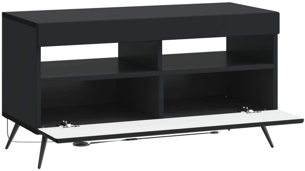 TV staliukas LED televizoriaus spintelė Juoda Apdirbta mediena