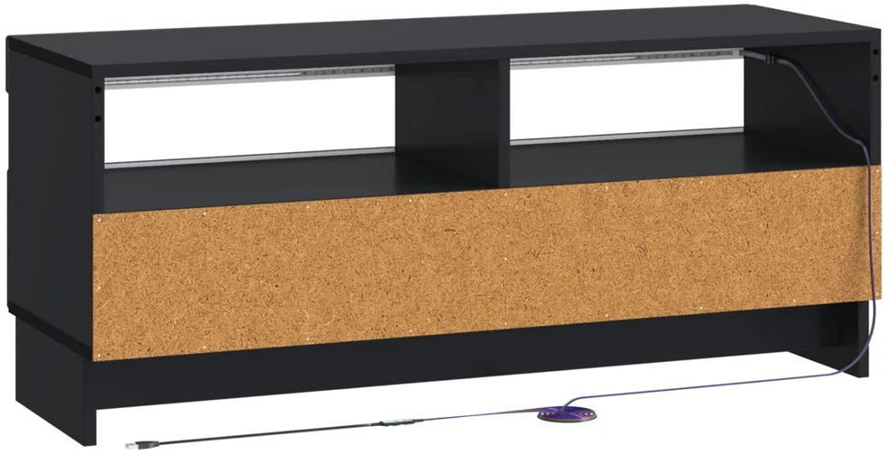 TV staliukas LED televizoriaus spintelė Juoda Apdirbta mediena