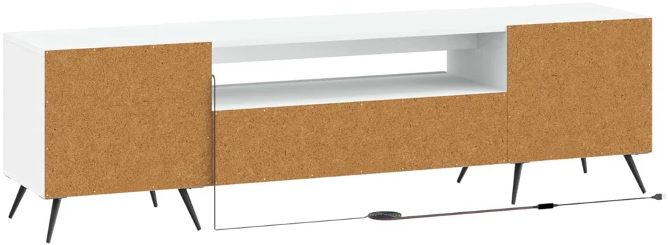 TV staliukas LED televizoriaus spintelė Balta Apdirbta mediena